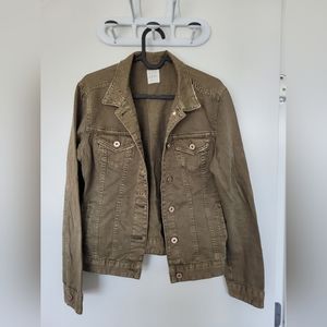 Olive green Demin jacket, size 4